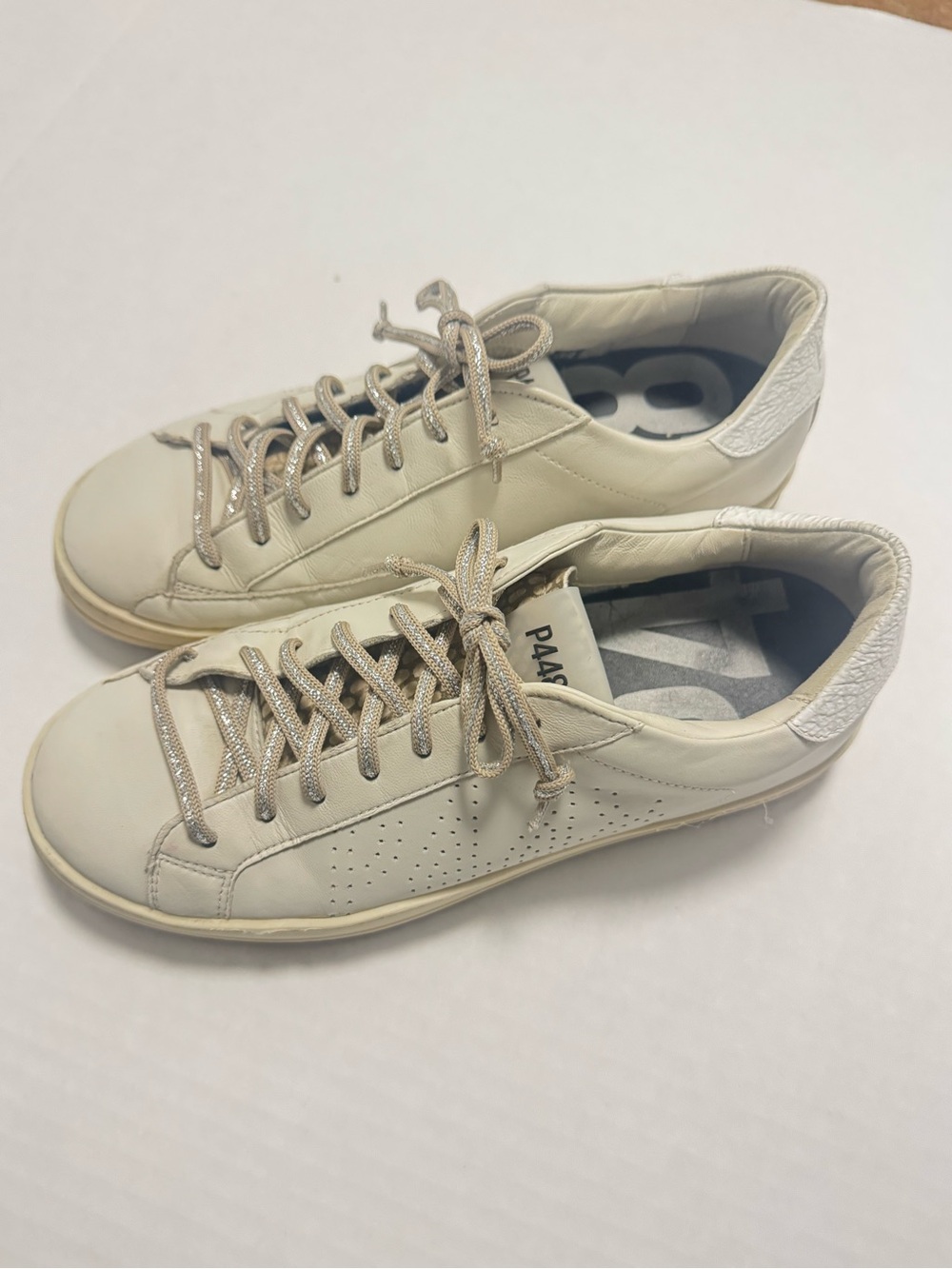 P448 Women’s Leather Low-Top Sneakers Snake Print tongue 39